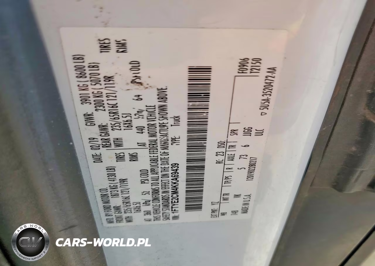 2019 Ford Transit T-150 VIN:1FTYE2CM4KKA69439 - 13