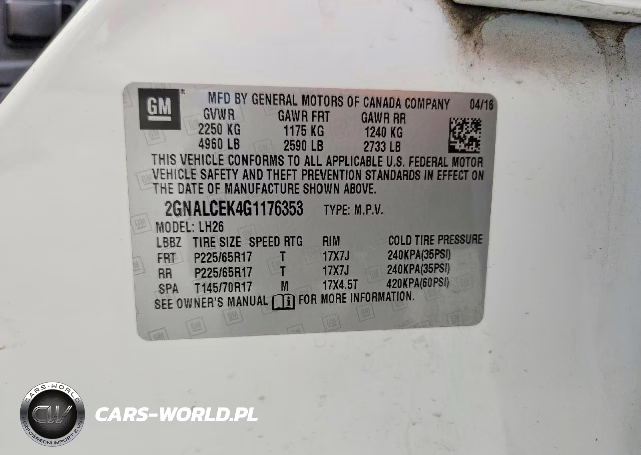 2016 Chevrolet Equinox Lt VIN:2GNALCEK4G1176353 - 13