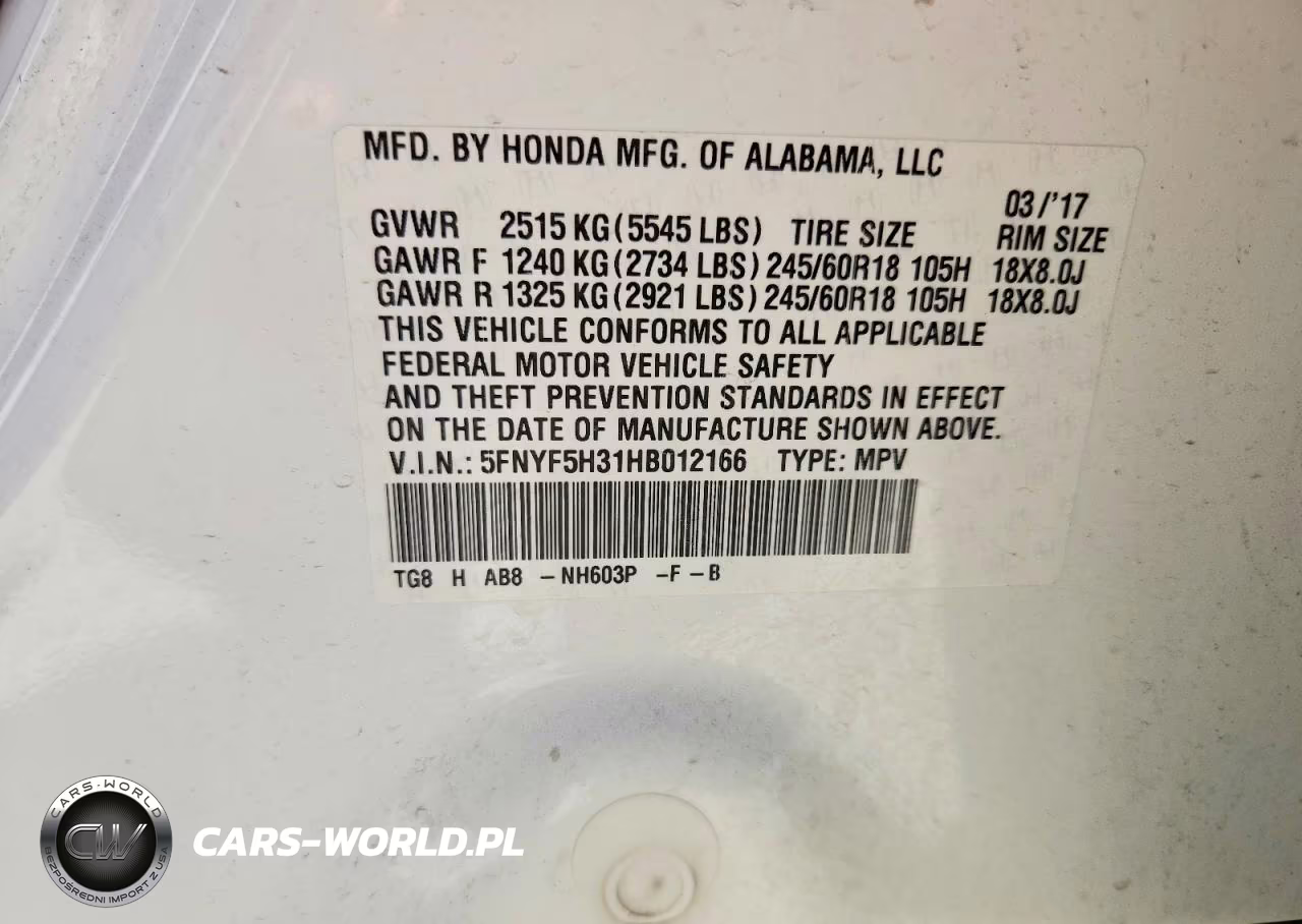 2017 Honda Pilot Ex VIN:5FNYF5H31HB012166 - 13