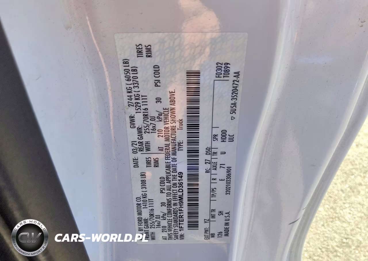 2021 Ford Ranger Xl VIN:1FTER1FH9MLD36149 - 12