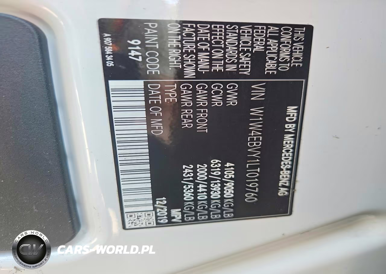 2020 Mercedes Benz Sprinter 2500 Delivery Van VIN:W1W4EBVY1LT019760 - 13