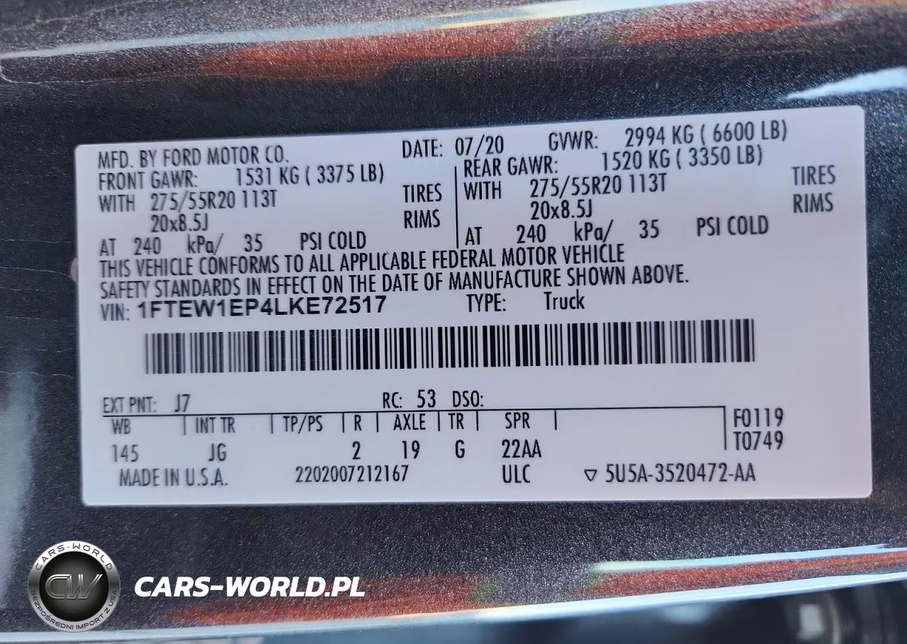 2020 Ford F150 Supercrew VIN:1FTEW1EP4LKE72517 - 12