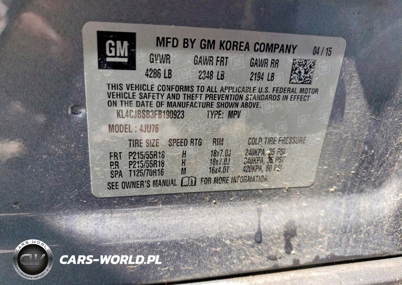 2015 Buick Encore Convenience VIN:KL4CJBSB3FB190923 - 13