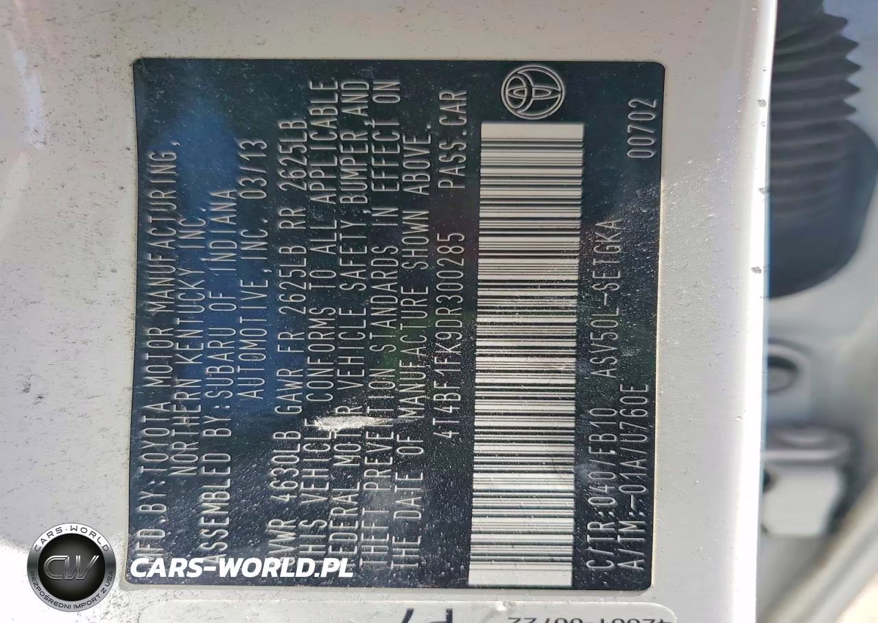 2013 Toyota Camry Xle VIN:4T4BF1FK9DR300285 - 13