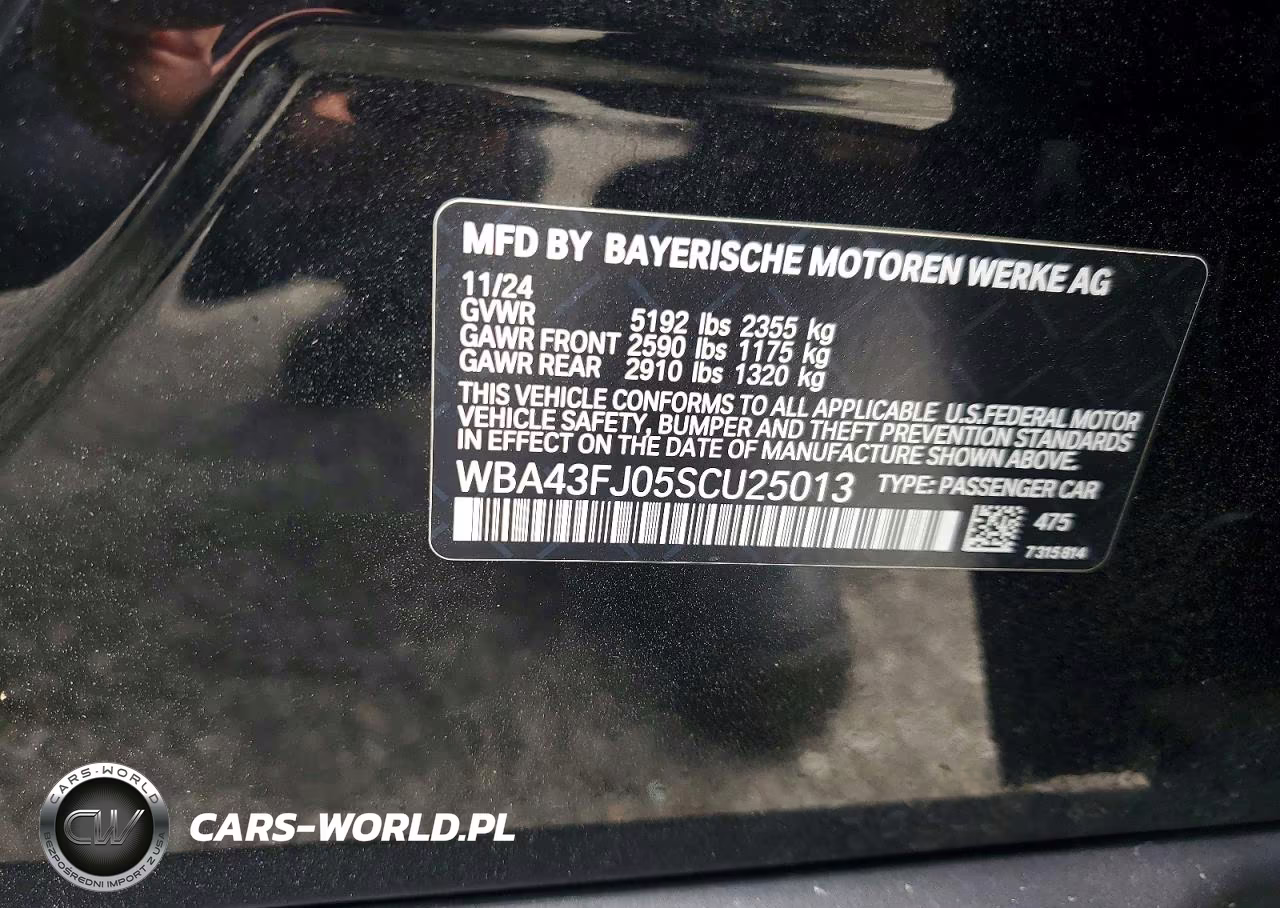 2025 BMW 530 I VIN:WBA43FJ05SCU25013 - 12