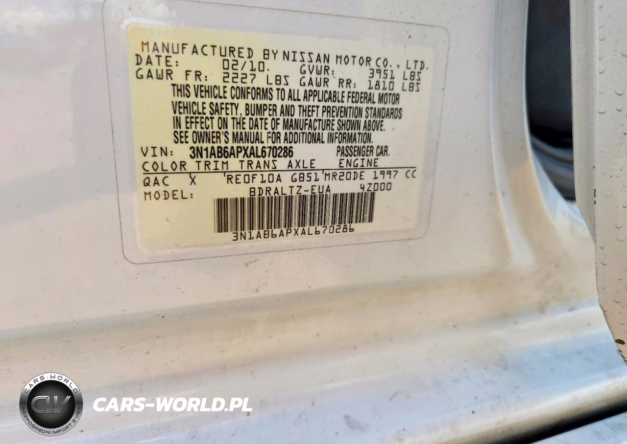 2010 Nissan Sentra 2.0 VIN:3N1AB6APXAL670286 - 13