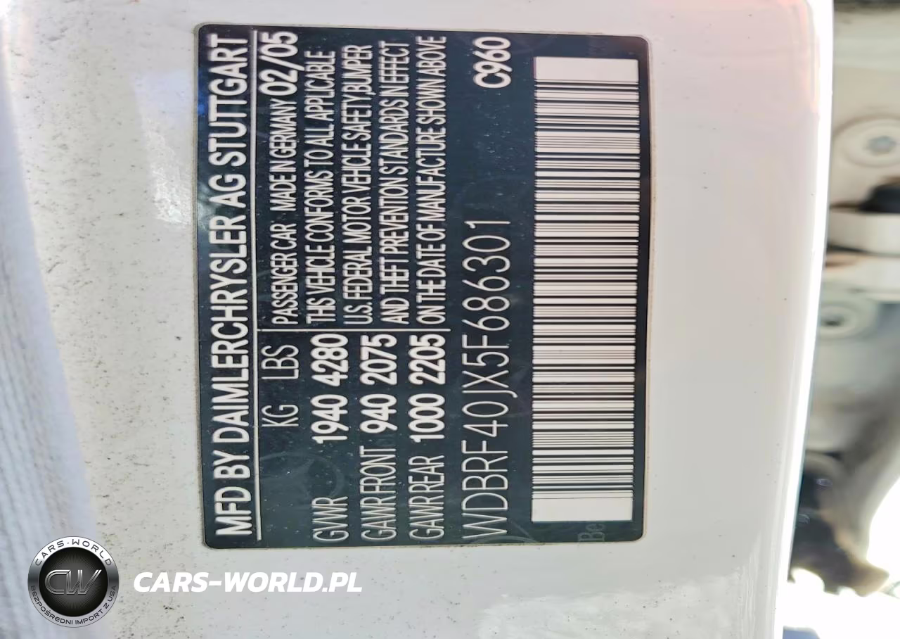 2005 Mercedes-Benz C 230K Sport Sedan VIN:WDBRF40JX5F686301 - 12