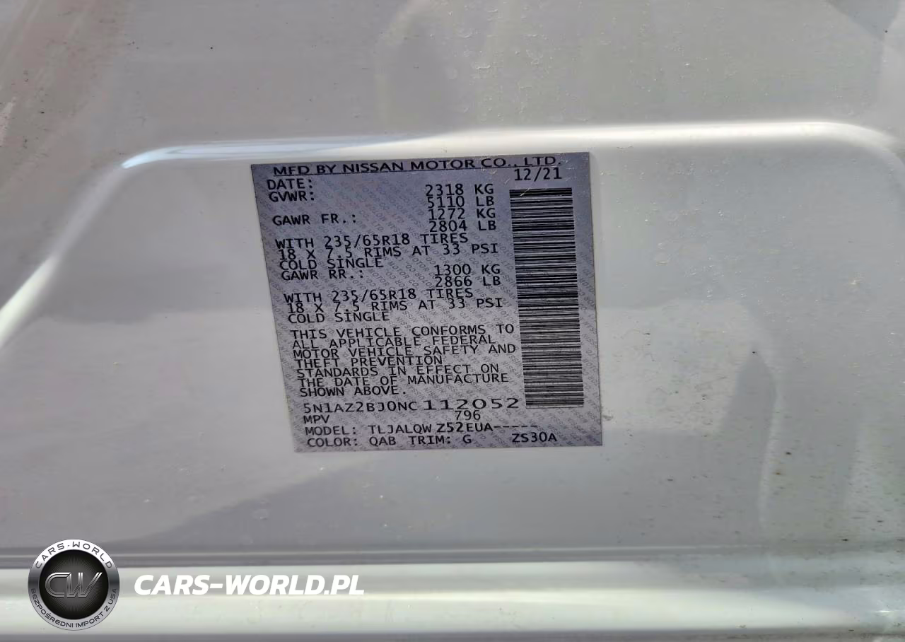 2022 Nissan Murano Sv VIN:5N1AZ2BJ0NC112052 - 12