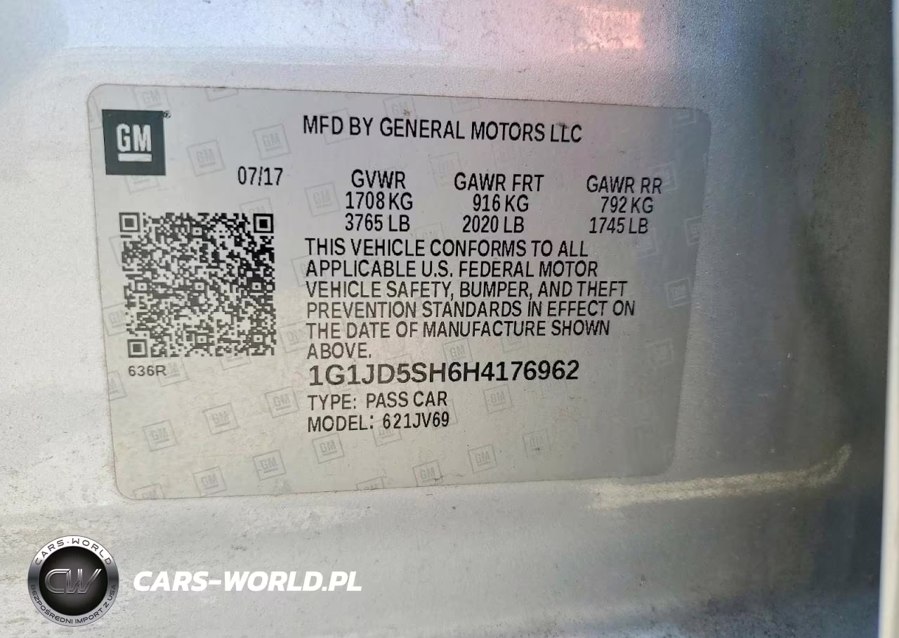 2017 Chevrolet Sonic Lt VIN:1G1JD5SH6H4176962 - 12