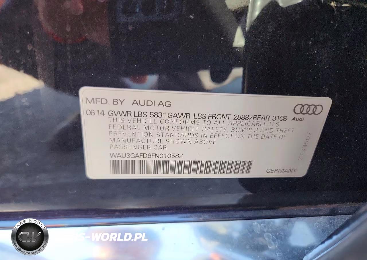 2015 Audi A8 L Quattro VIN:WAU3GAFD6FN010582 - 12