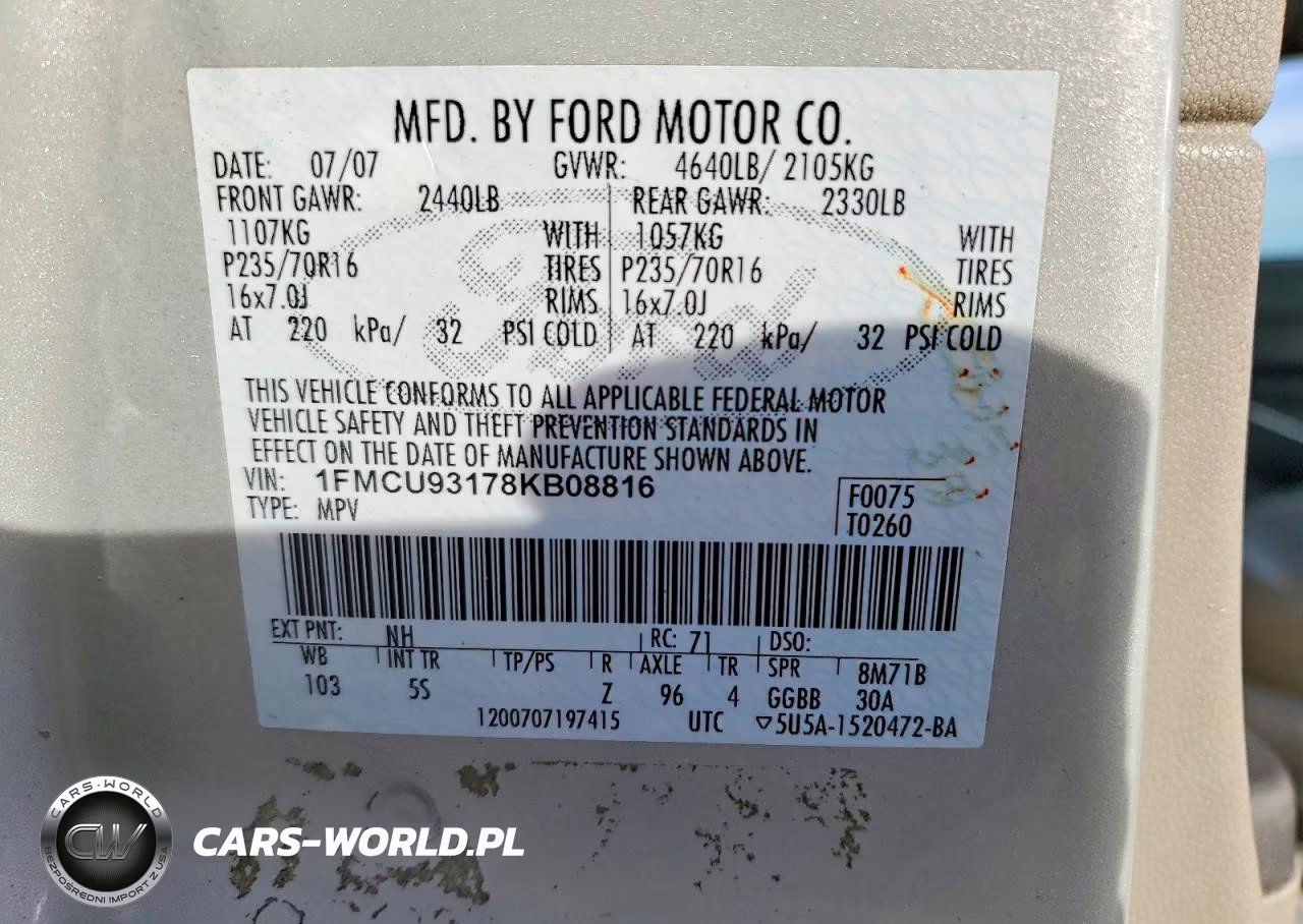 2008 Ford Escape Xlt VIN:1FMCU93178KB08816 - 14