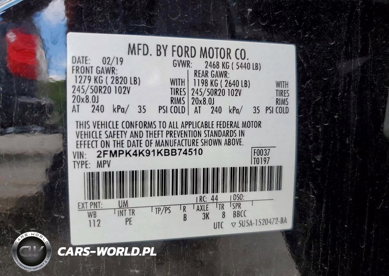 2019 Ford Edge Titanium VIN:2FMPK4K91KBB74510 - 13