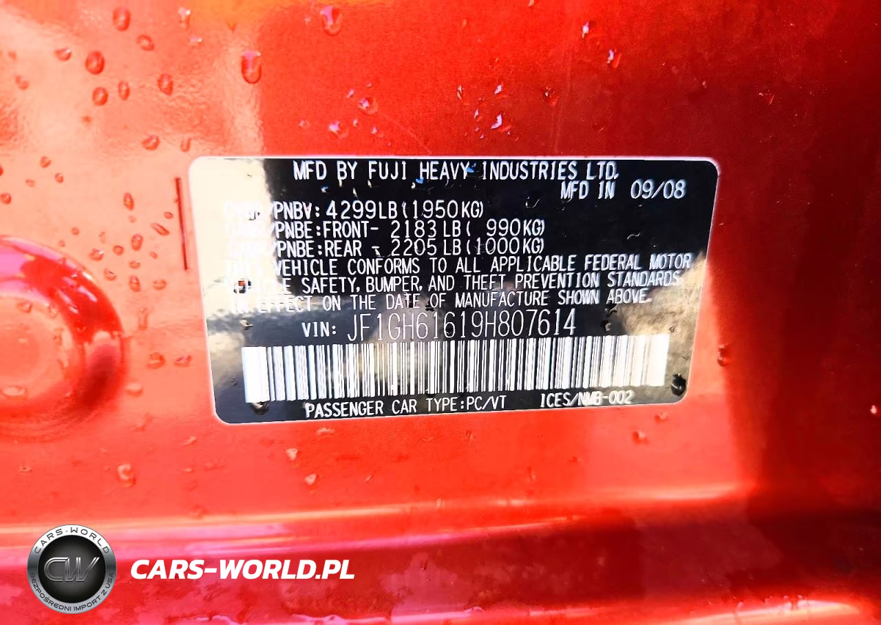 2009 Subaru Impreza 2.5I VIN:JF1GH61619H807614 - 12