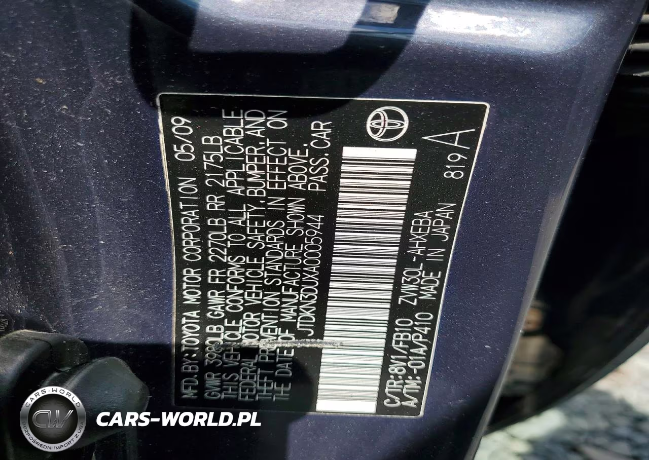 TOYOTA PRIUS VIN:JTDKN3DUXA0005944 - 12