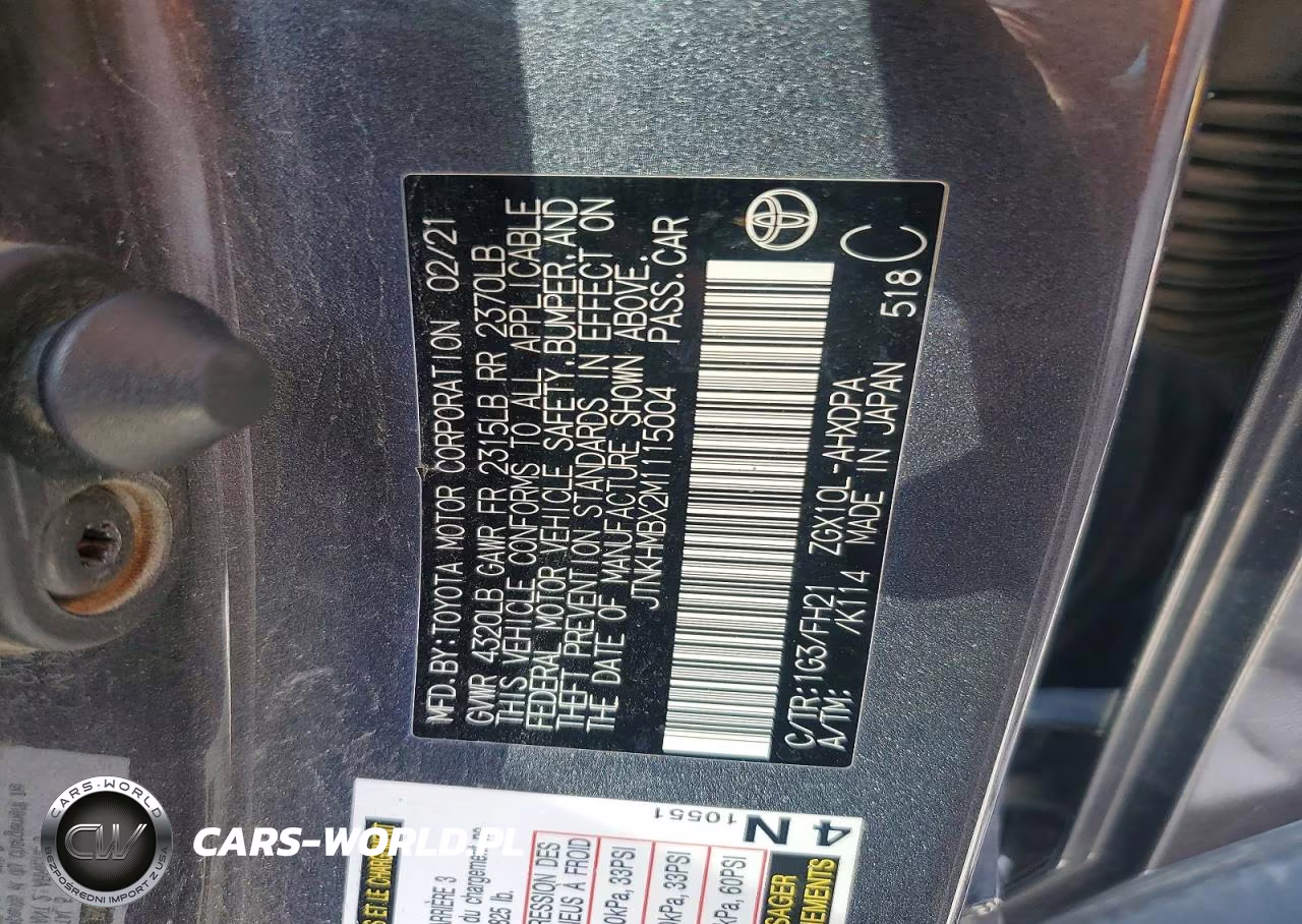 2021 Toyota C-Hr Le VIN:JTNKHMBX2M1115004 - 13