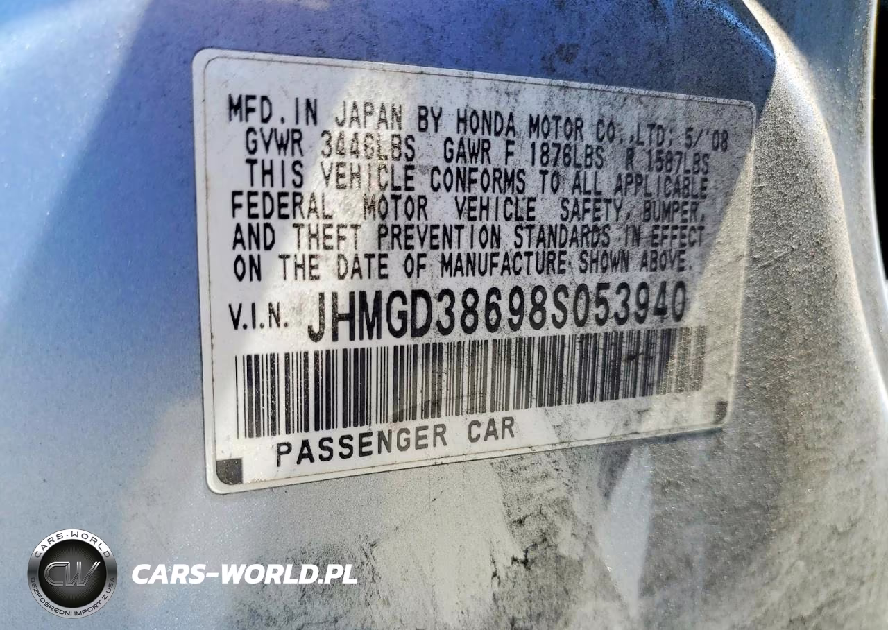 2008 Honda Fit Sport VIN:JHMGD38698S053940 - 12