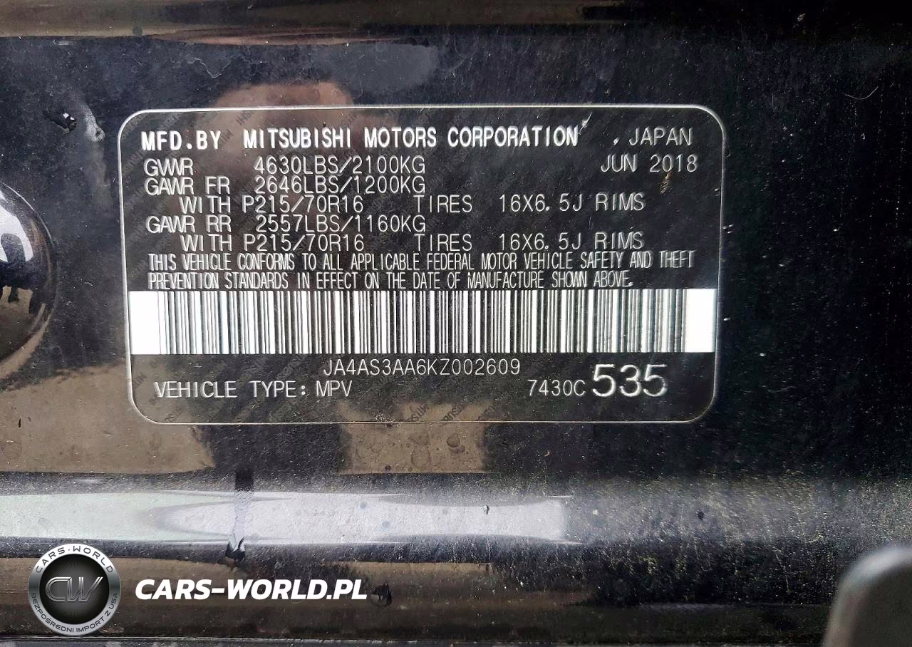 2019 Mitsubishi Eclipse Cross Es VIN:JA4AS3AA6KZ002609 - 13