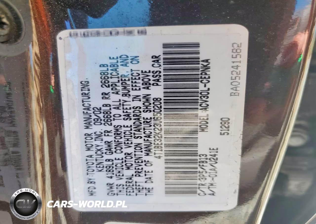 2003 Toyota Camry Le VIN:4T1BE32K23U650208 - 12