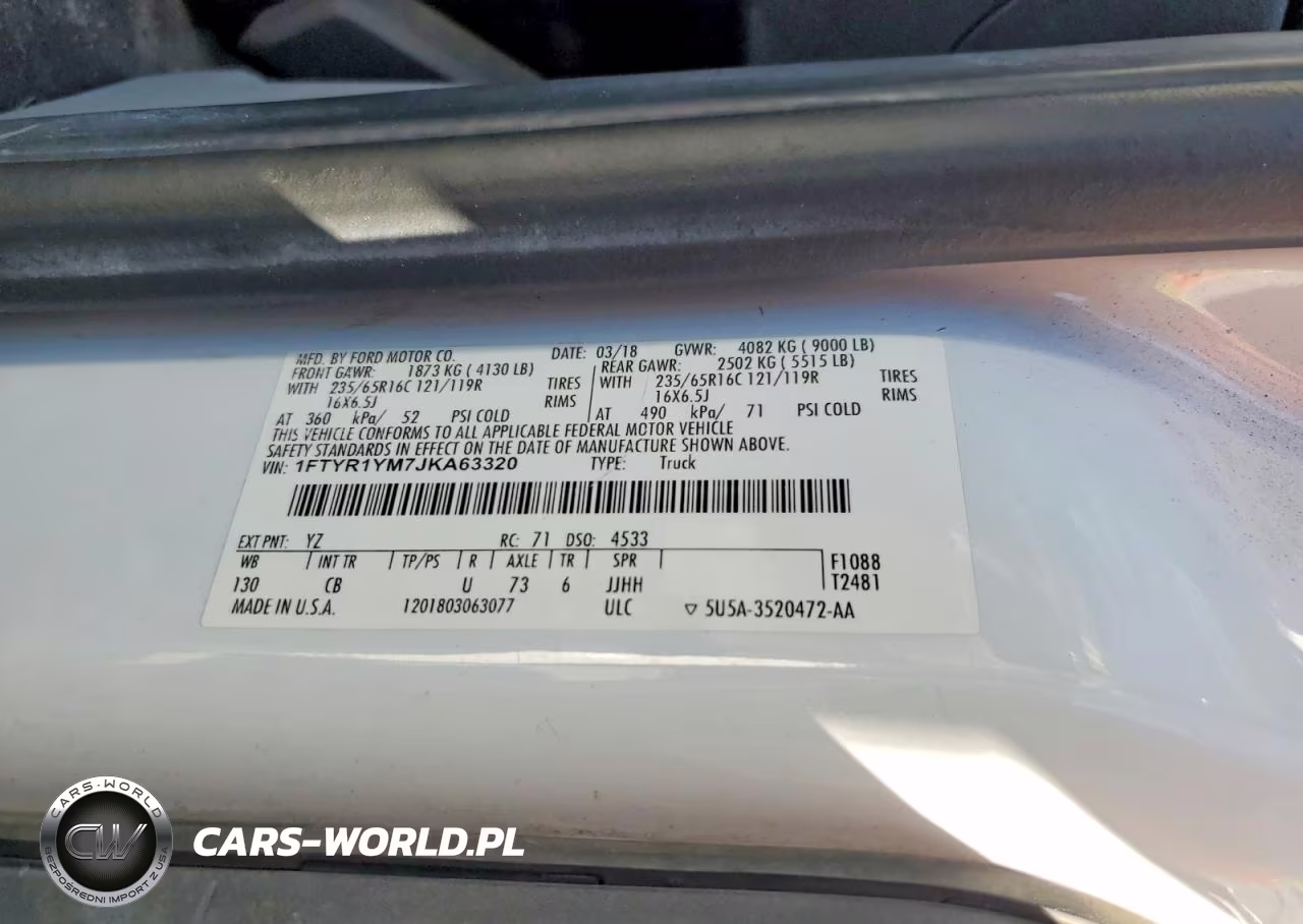 2018 Ford Transit T-250 VIN:1FTYR1YM7JKA63320 - 13