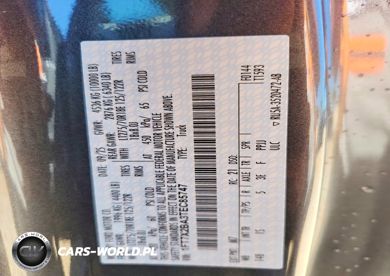 2026 Ford F250 Super Duty VIN:1FT7X2BA3TEC85747 - 13