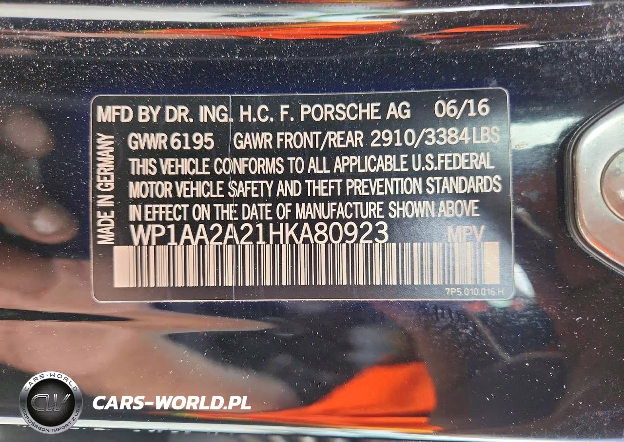 2017 Porsche Cayenne VIN:WP1AA2A21HKA80923 - 13