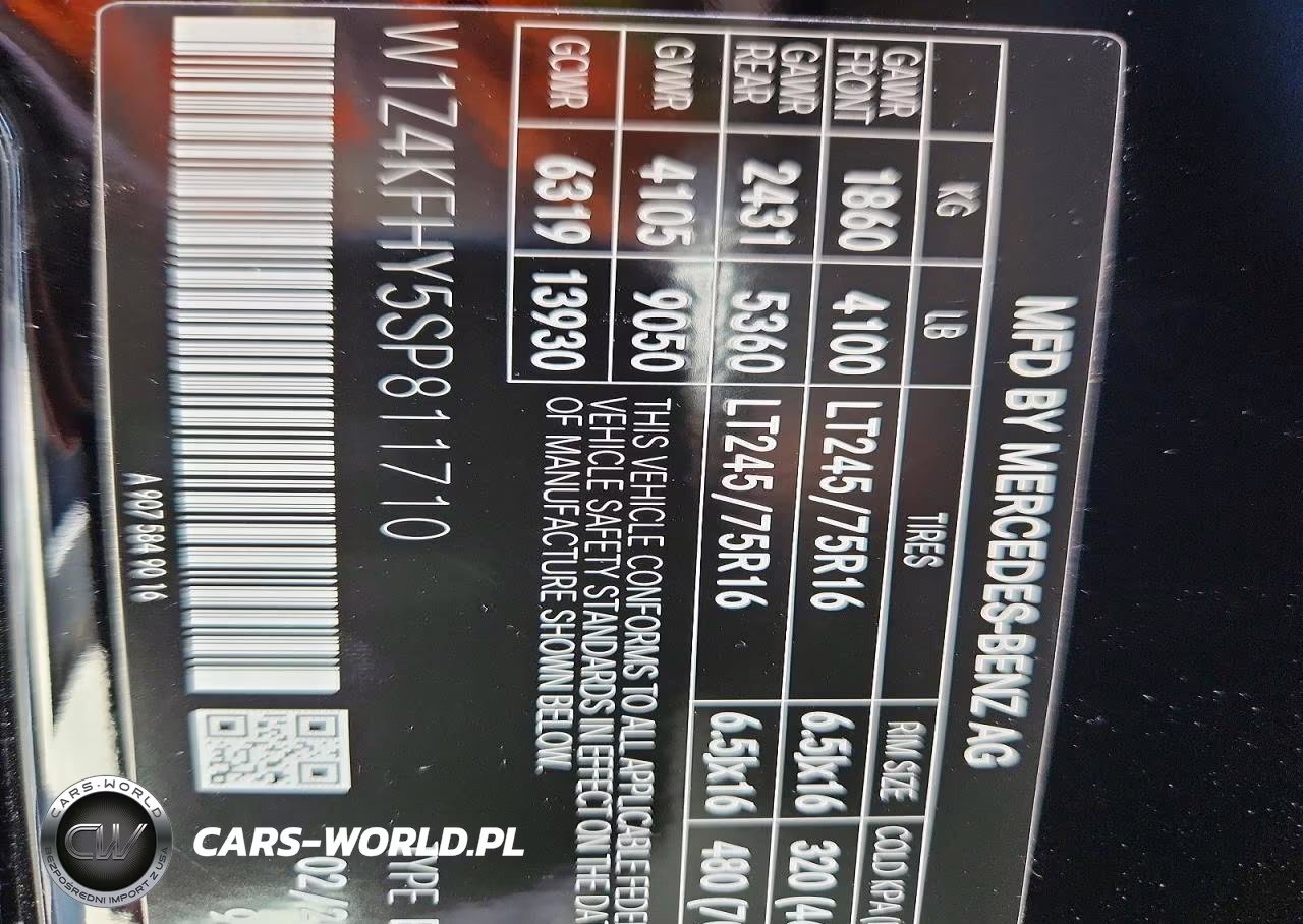 2025 Merz Sprinter 2500 VIN:W1Z4KFHY5SP811710 - 14