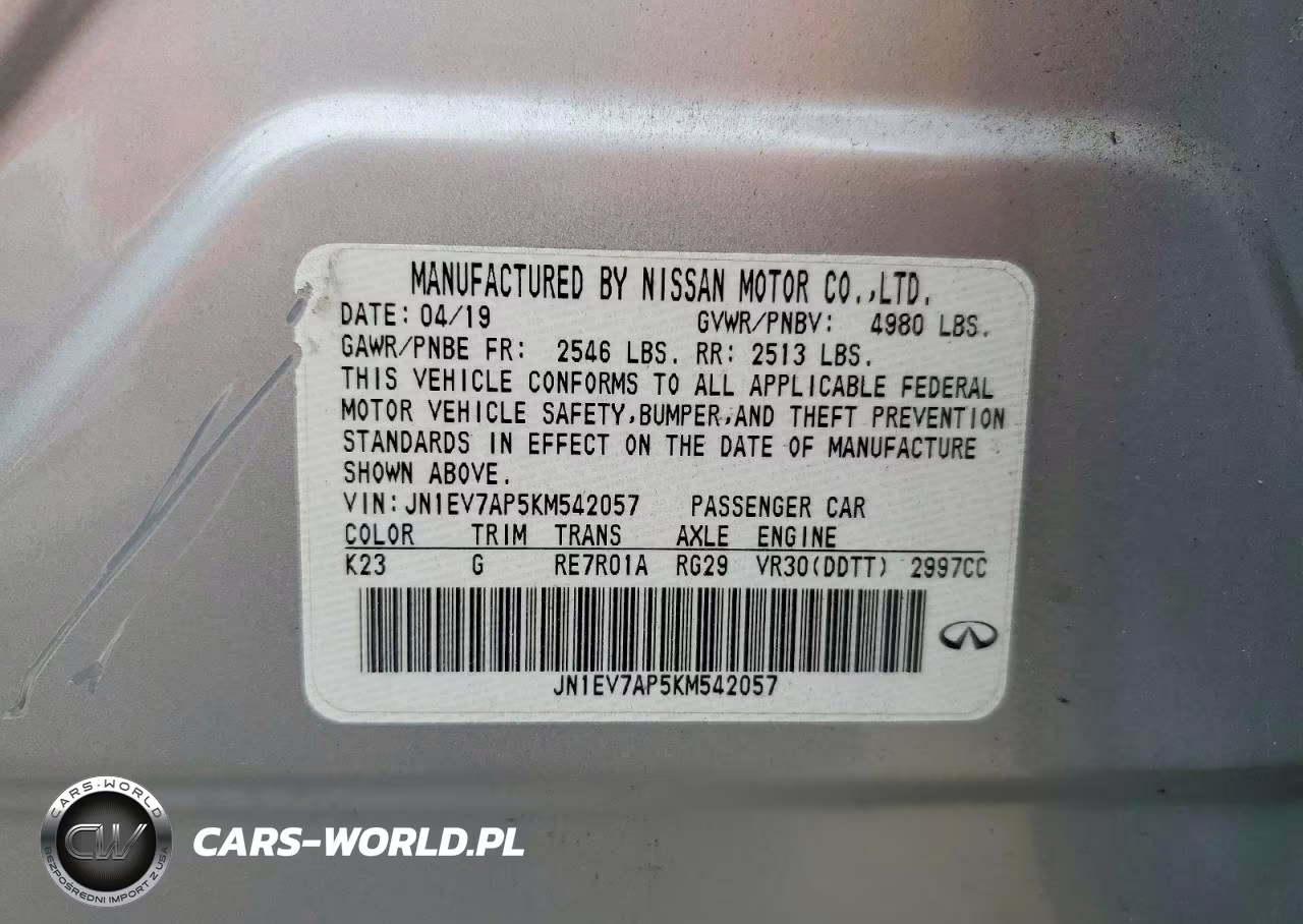 2019 Infiniti Q50 3.0T Luxe VIN:JN1EV7AP5KM542057 - 13