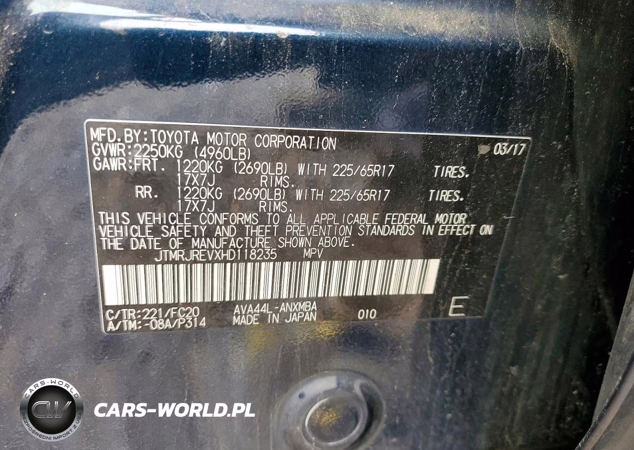 2017 Toyota Rav4 Hybrid Xle VIN:JTMRJREVXHD118235 - 13