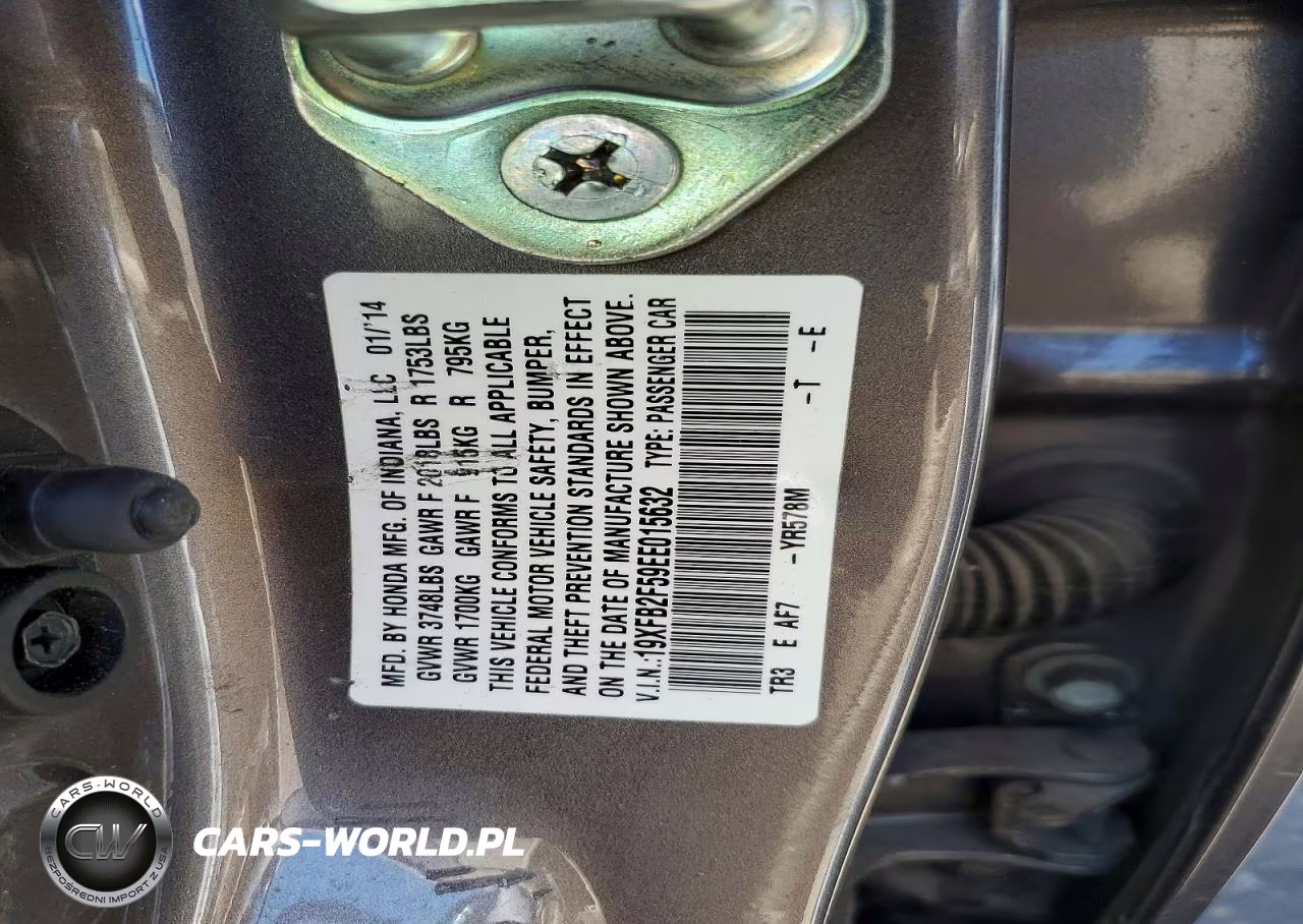 2014 Honda Civic Lx VIN:19XFB2F59EE015632 - 12