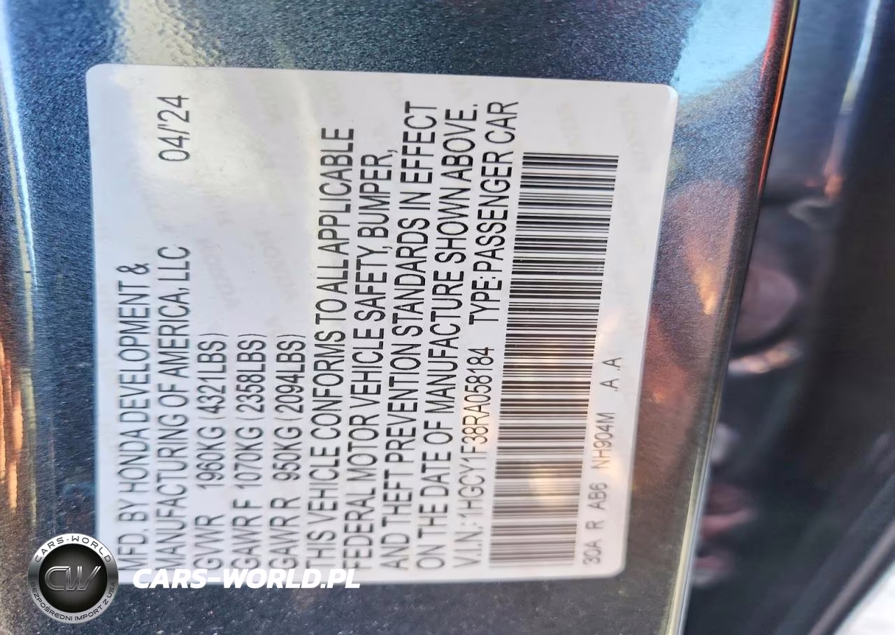 2024 Honda Accord Ex VIN:1HGCY1F38RA058184 - 13