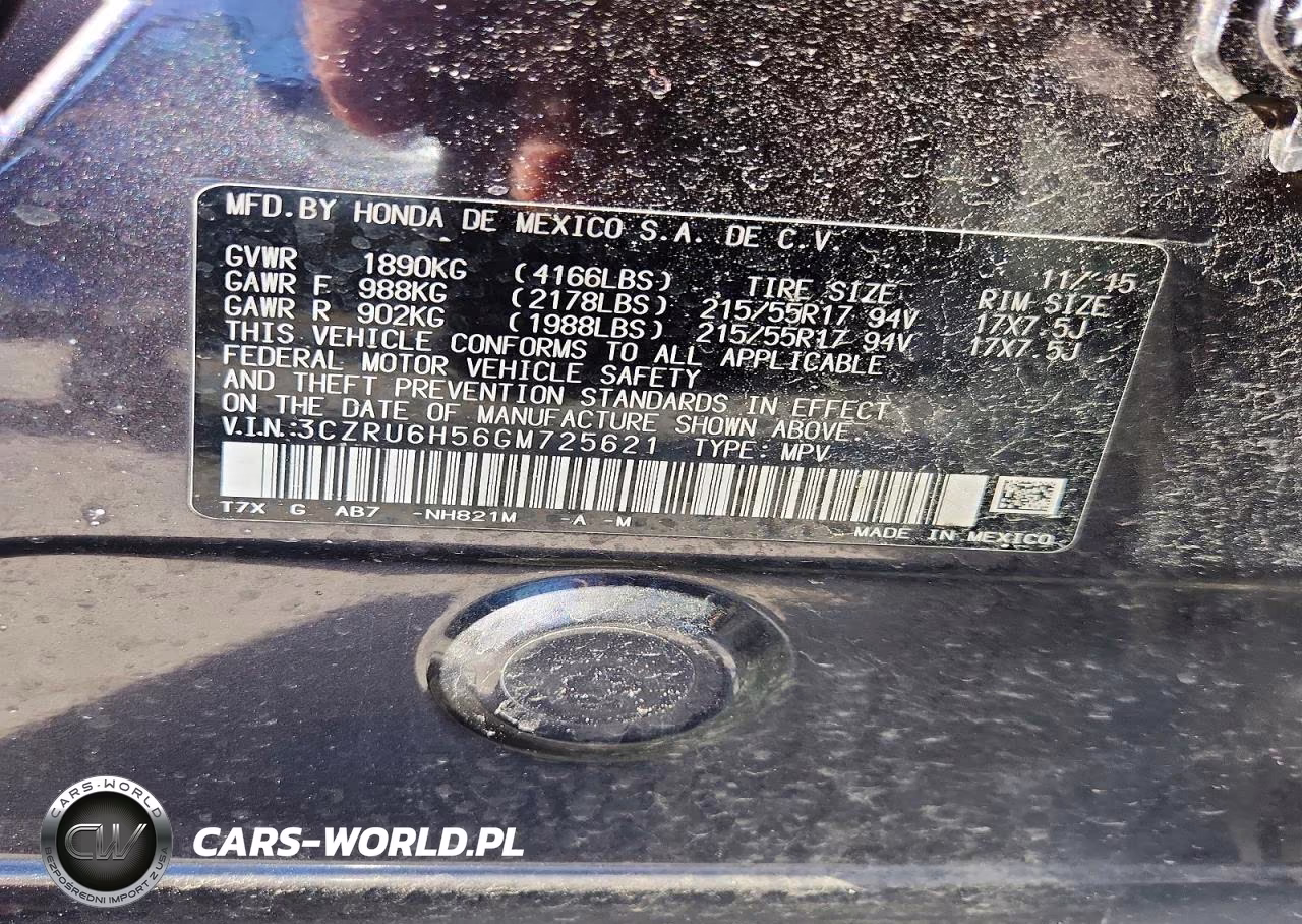2016 Honda Hr-V Ex VIN:3CZRU6H56GM725621 - 13