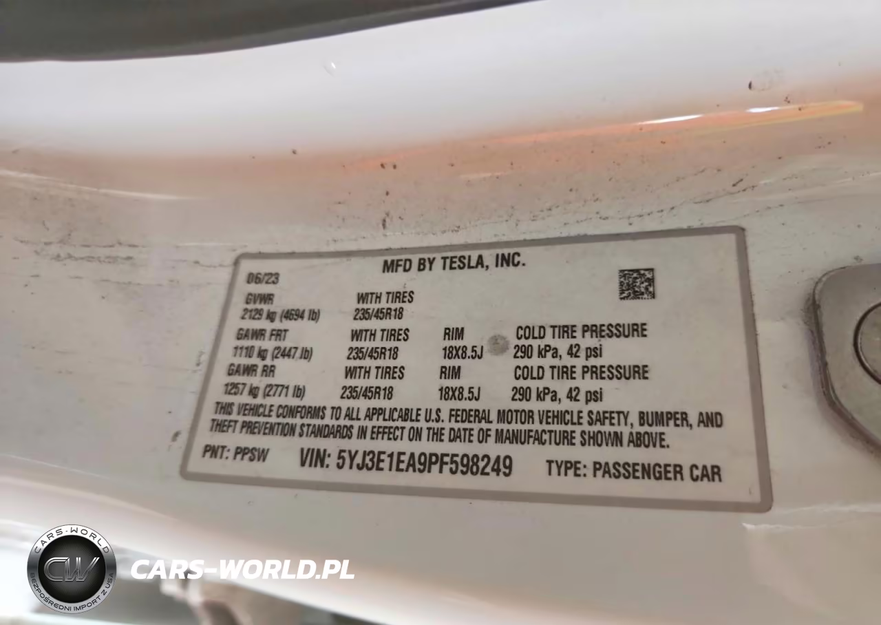 2023 Tesla Model 3 VIN:5YJ3E1EA9PF598249 - 12