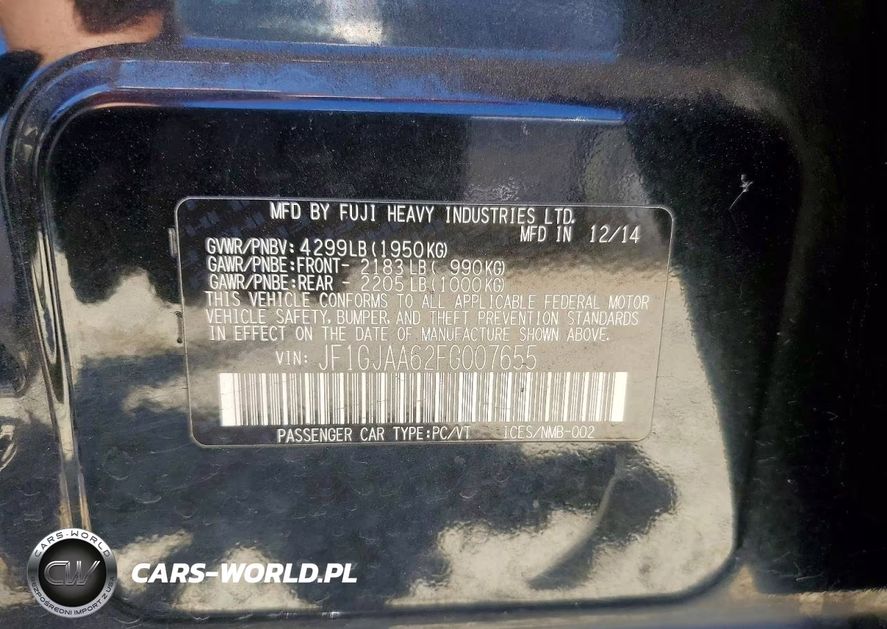 2015 Subaru Impreza VIN:JF1GJAA62FG007655 - 12