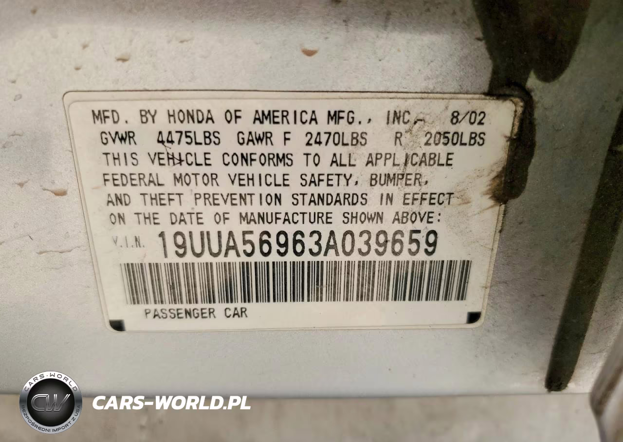 2003 Acura 3.2Tl Type-S VIN:19UUA56963A039659 - 12