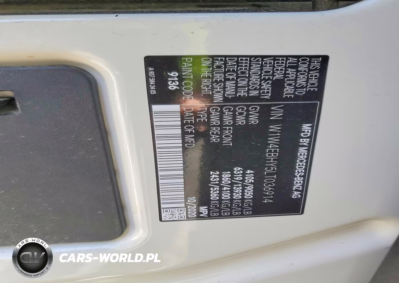 2020 Mercedes Benz Esprinter 2500 Delivery Van VIN:W1W4EBHY5LT036914 - 13