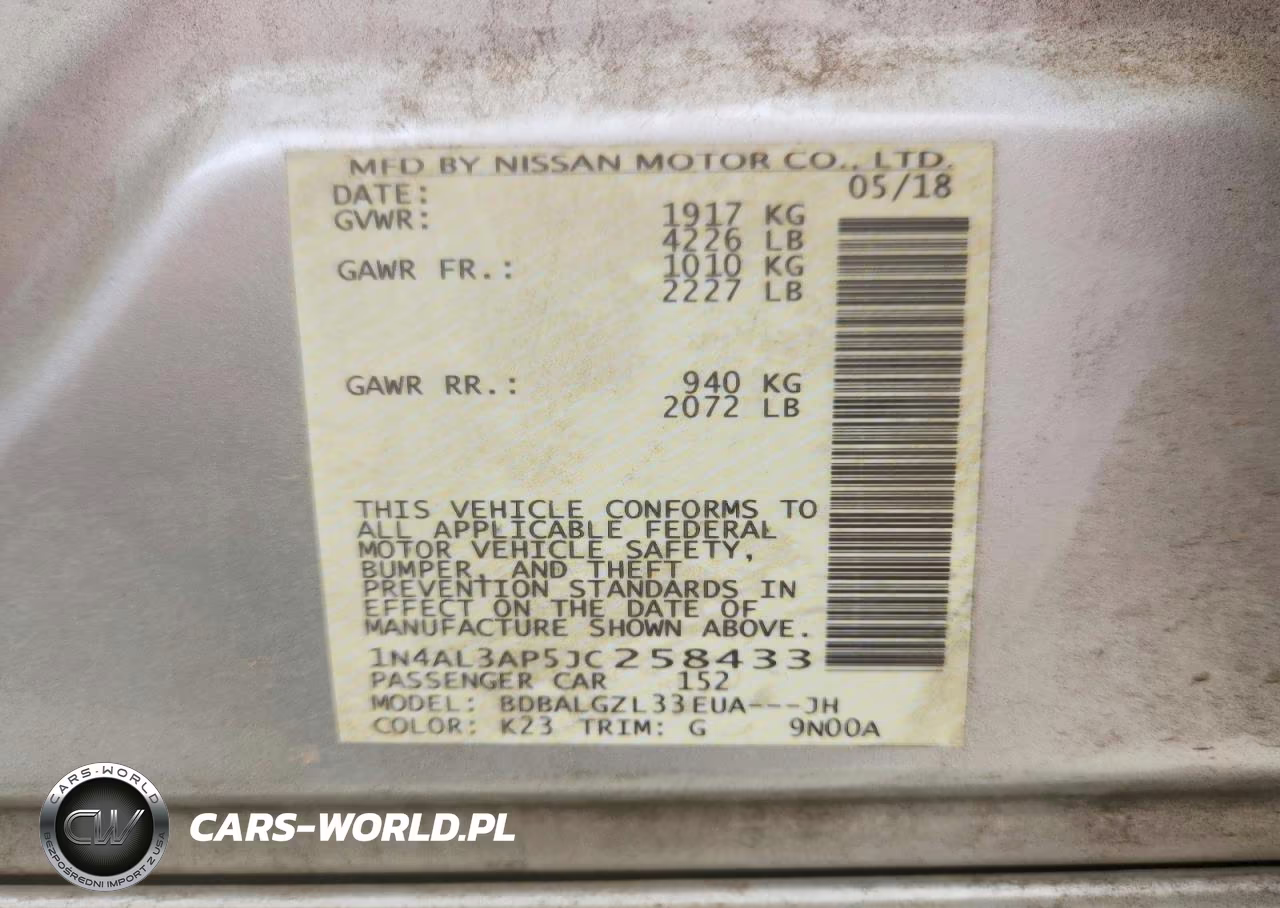 2018 Nissan Altima 2.5 S VIN:1N4AL3AP5JC258433 - 12
