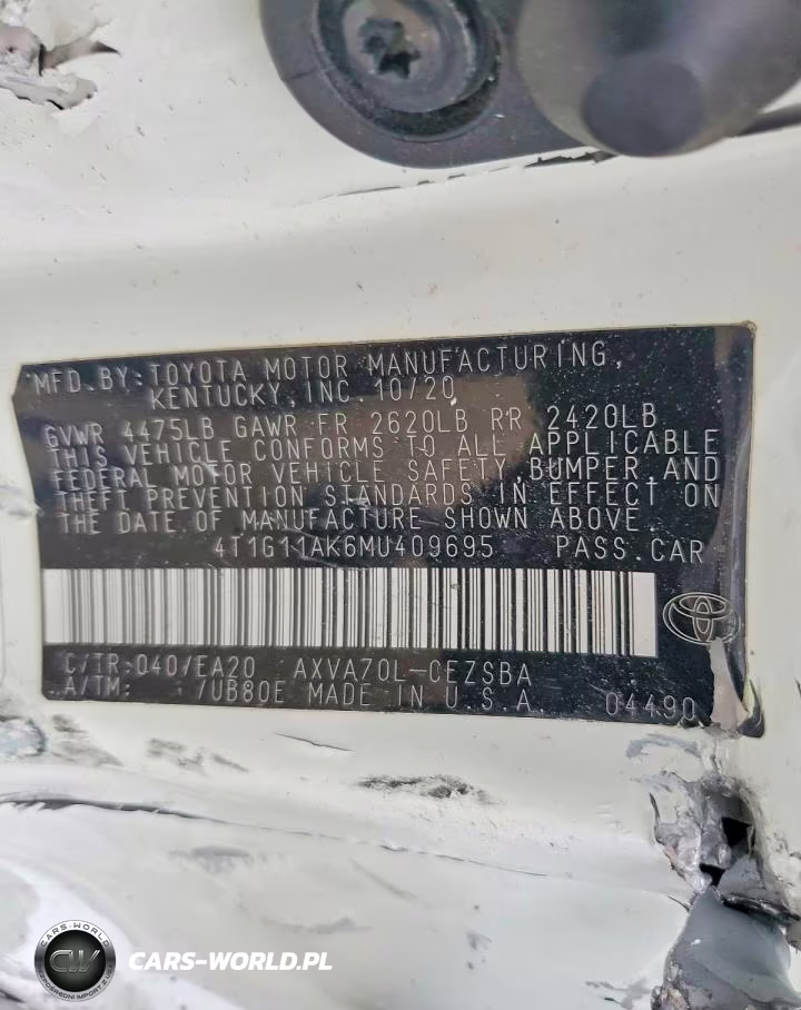 2021 Toyota Camry Se VIN:4T1G11AK6MU409695 - 12