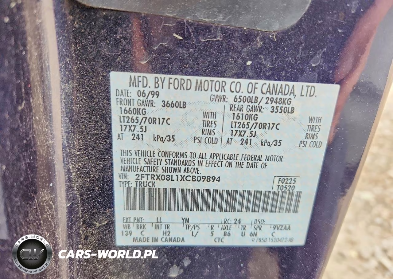 1999 Ford F150 VIN:2FTRX08L1XCB09894 - 13