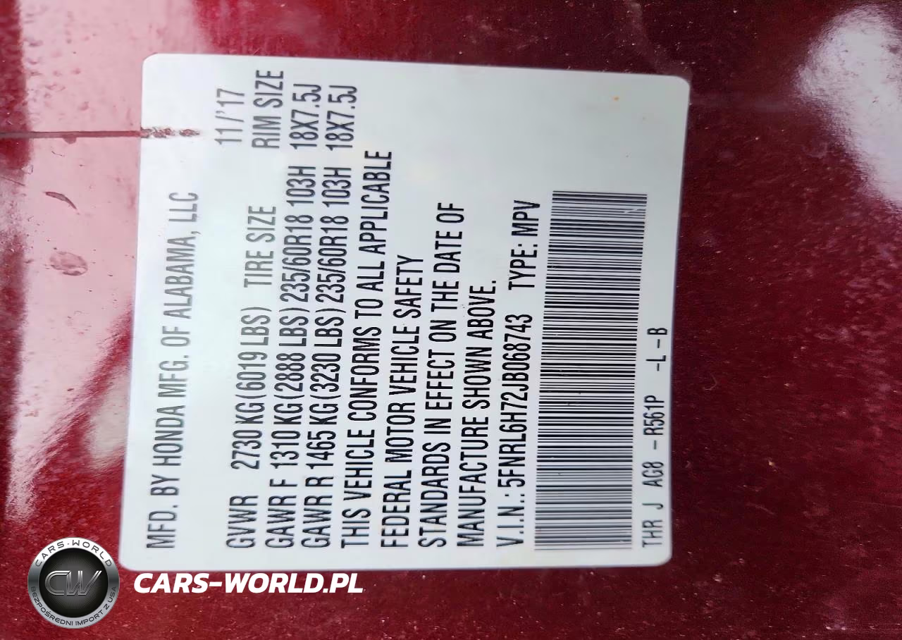 2018 Honda Odyssey Exl VIN:5FNRL6H72JB068743 - 13