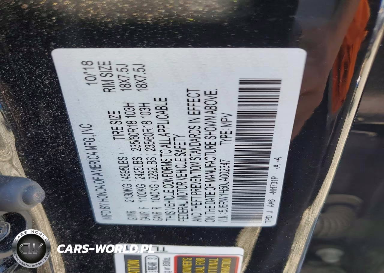 2018 Honda Cr-V Ex VIN:5J6RW1H50JA002347 - 13