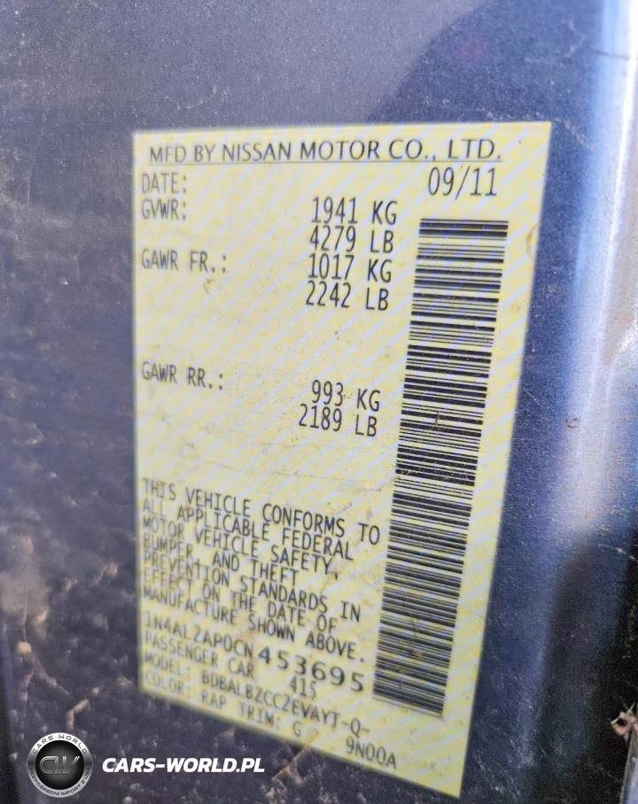 2012 Nissan Altima 2.5 VIN:1N4AL2AP0CN453695 - 12