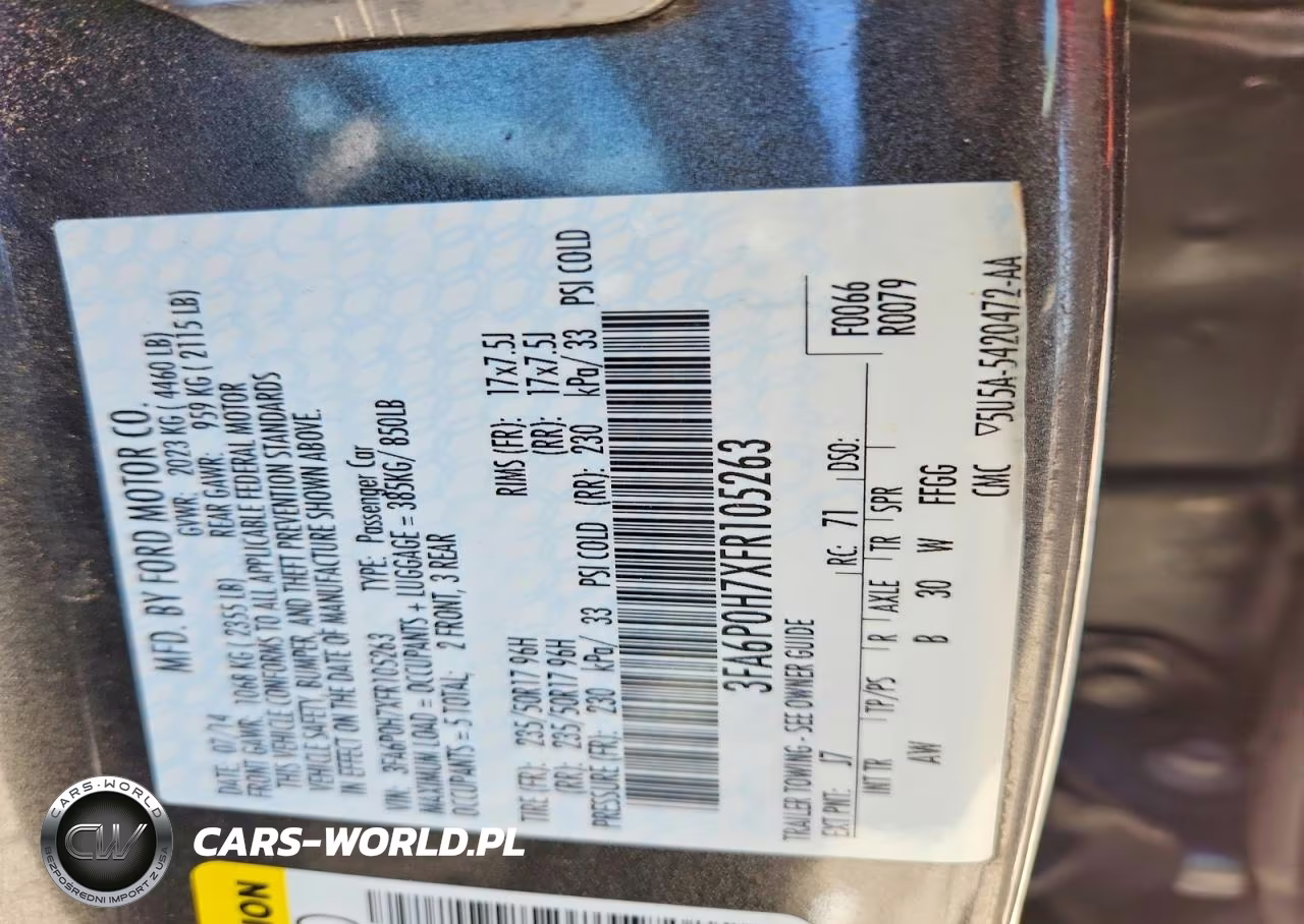 2015 Ford Fusion Se VIN:3FA6P0H7XFR105263 - 12