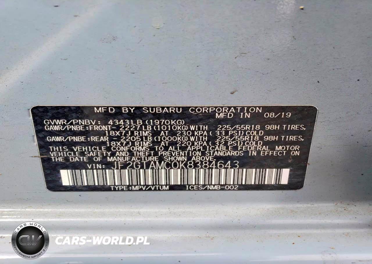 2019 Subaru Crosstrek Limited VIN:JF2GTAMC0K8384643 - 12