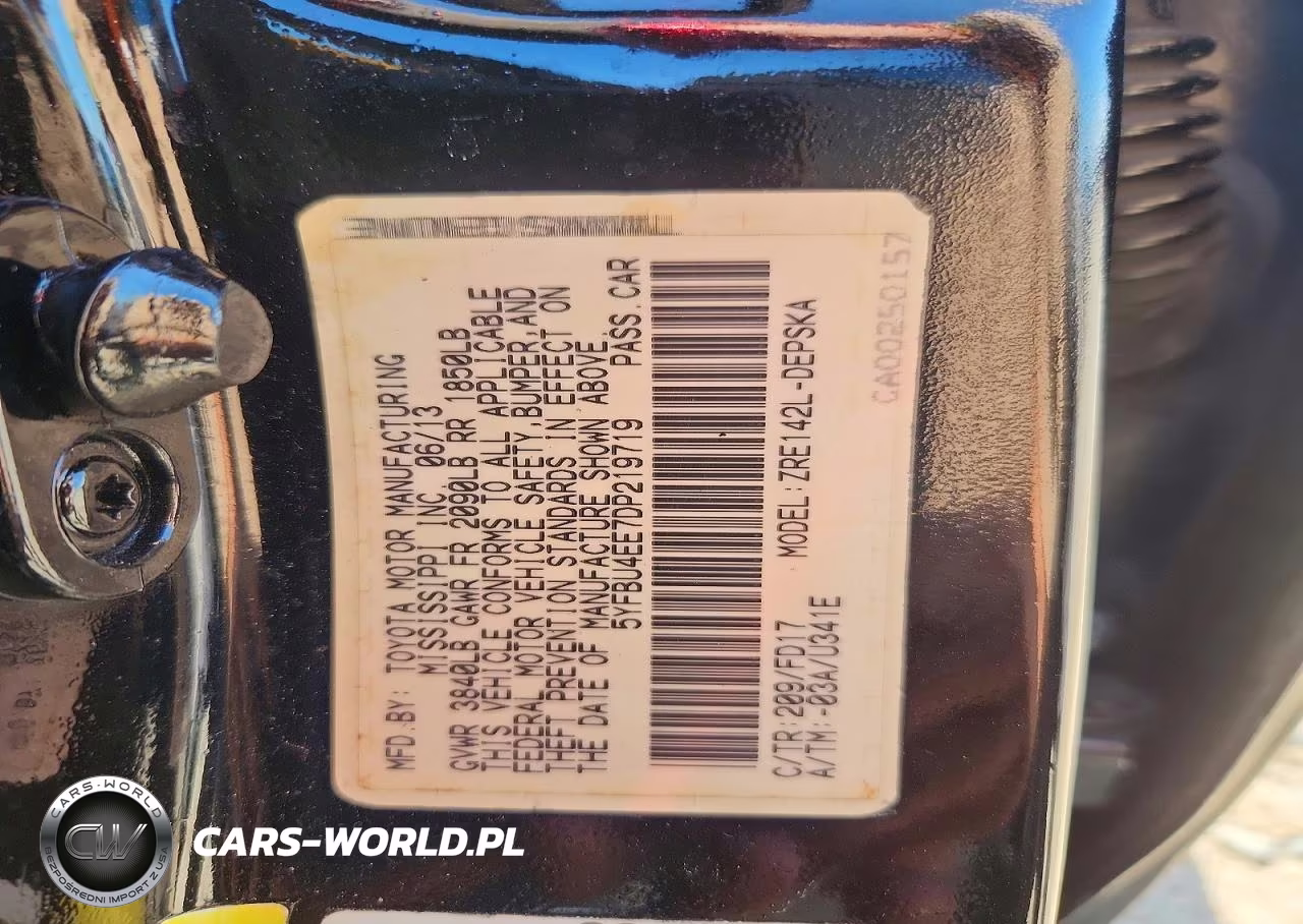 2013 Toyota Toyota VIN:5YFBU4EE7DP219719 - 12