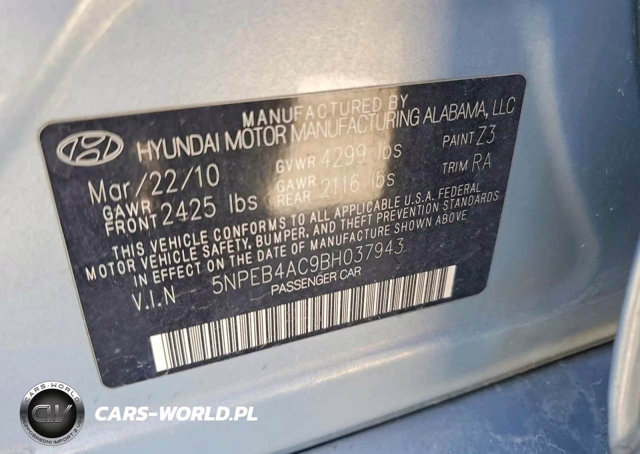 2011 Hyundai Sonata Gls VIN:5NPEB4AC9BH037943 - 12
