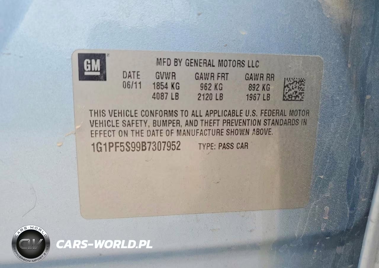 2011 Chevrolet Cruze Lt VIN:1G1PF5S99B7307952 - 12