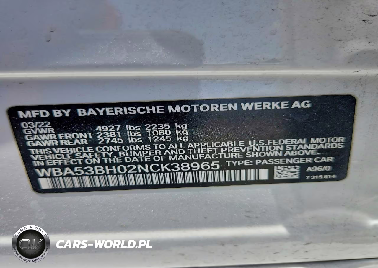 2022 BMW 530 I VIN:WBA53BH02NCK38965 - 13