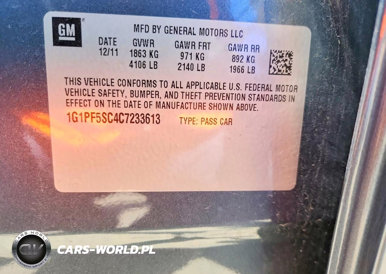 2012 Chevrolet Cruze Lt VIN:1G1PF5SC4C7233613 - 12