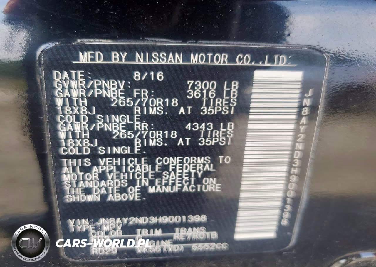 2017 Nissan Armada Sv VIN:JN8AY2ND3H9001398 - 12