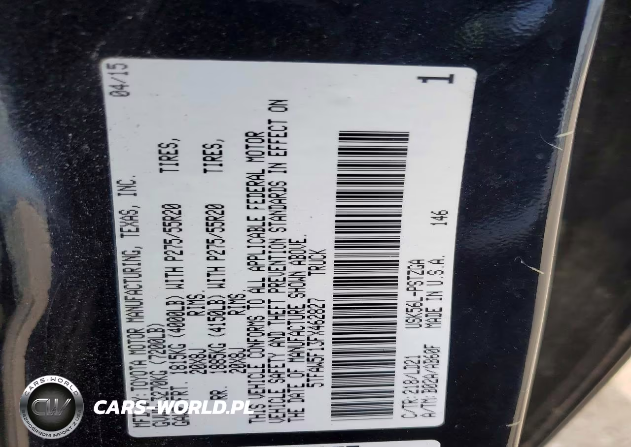 2015 Toyota Tundra VIN:5TFAW5F13FX462827 - 13